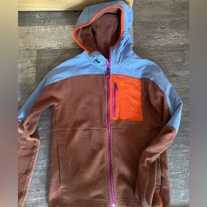 Cotopaxi two-tone full zip fleece with hood